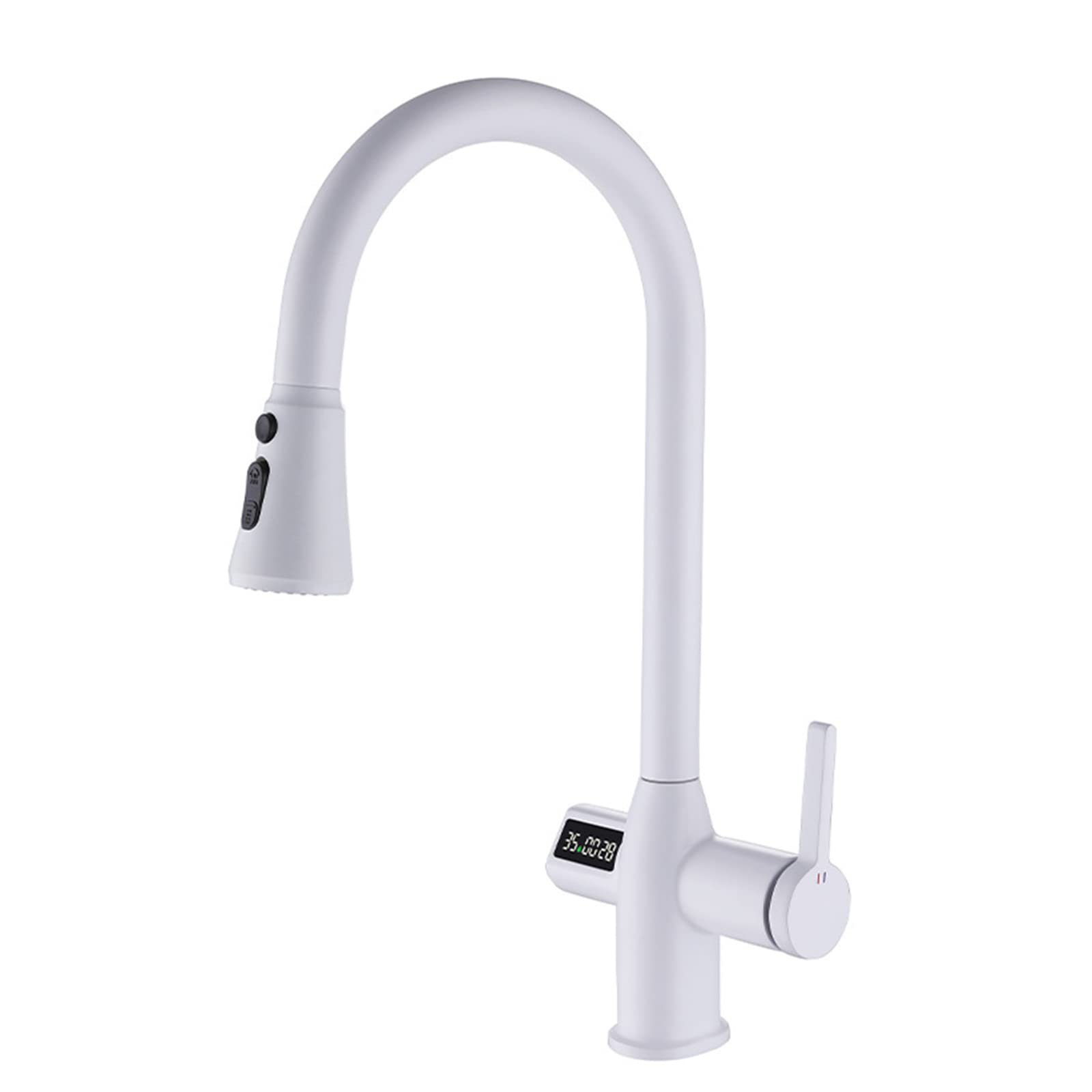Robinet de cuisine avec douchette en laiton gris pour repas en famille