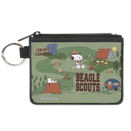 Buckle-Down Peanuts Wallet Coin Purse Peanuts Happy Camper Beagle Scouts Scenes Canvas