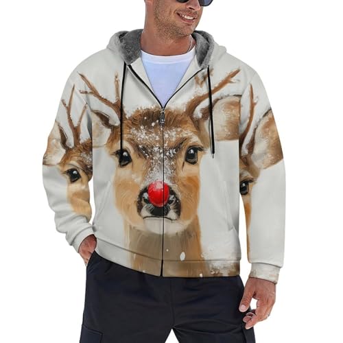 Sweat-shirt zippé homme style chalet vêtement de détente cosy
