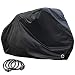 PAMASE Waterproof Bicycle Cover for 2 Bikes Outdoor Storage with Free Lock - 190T Polyester Cloth - Rain Sun Protection & Anti-UV-Black
