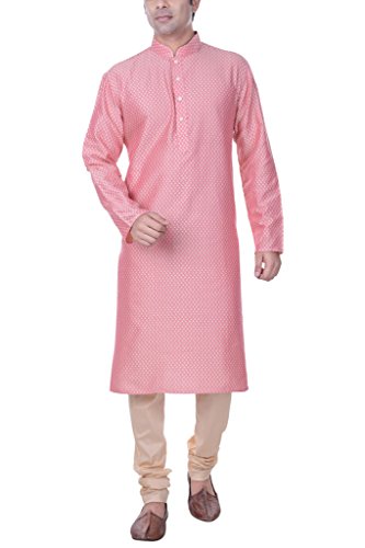 Kurta et Churidar longs en coton-soie haut de gamme KISAH motif indien 44