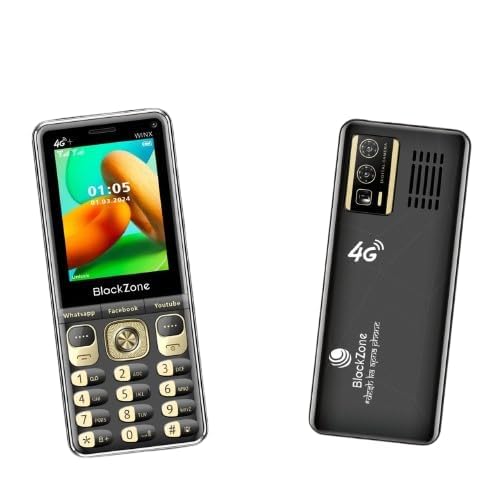 Image of BLACKZONE Winx 4G Plus 3GB RAM 16GB ROM Volte Keypad Mobile Phone with WiFi, Whatsapp, Instagram, YouTube, Play Store, 2.8-Inch Touch Display, All Android Features (1 Year Warranty) (Black)