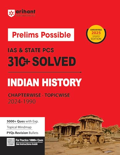 Image of Arihant Prelims Possible IAS and State PCS Examinations 300+ Solved Chapterwise Topicwise (19902023) Indian History | 5000+ Questions With ... | Topical Mindmap | Errorfree 2024 Edition