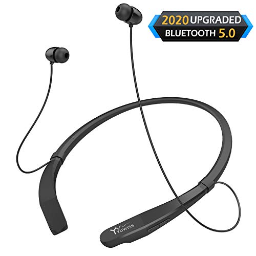 Yuwiss Bluetooth Headphones Neckband V5.0 Lightweight Wireless Headset Call Vibrate Alert Sport Earbuds