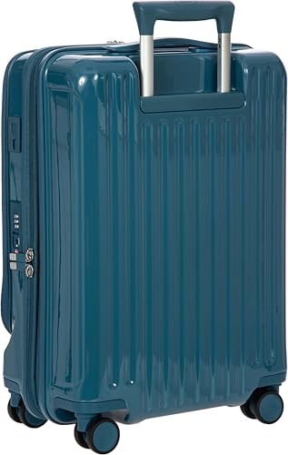 Image of Bric's Positano Trolley Spinner - Carry-On Luggage with Built-In USB Port and Lock - Lightweight Suitcases Made From Durable Polycarbonate - Protector Cover Included - 21 Inch with Pocket, Sea Green