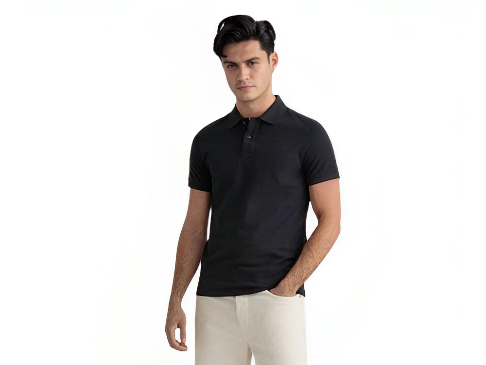 Polo RepublicaMen's Solid Regular Fit Short Sleeve Pique Polo Shirt
