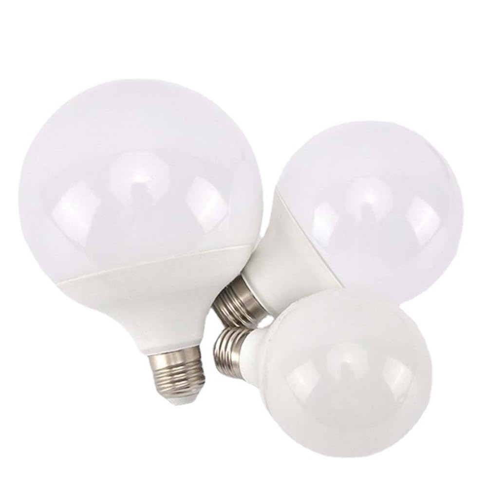 RZL Iluminación, Paquete de 5 Bombillas LED esféricas con Rosca E27 de 10 W/15 W/18 W, G80/G95/G120 mm, for Espejos Delanteros(3000K,G80 10W)