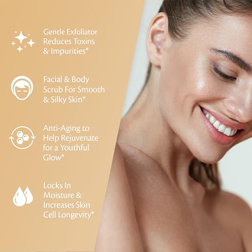 Arabica Coffee Scrub for Hands, Feet, and Body, Exfoliating Scrub with Collagen and Stem Cells, Face Cleanser for Cellulite, Fine Lines, and Stretch Marks, 12oz (1 Pack) by M3