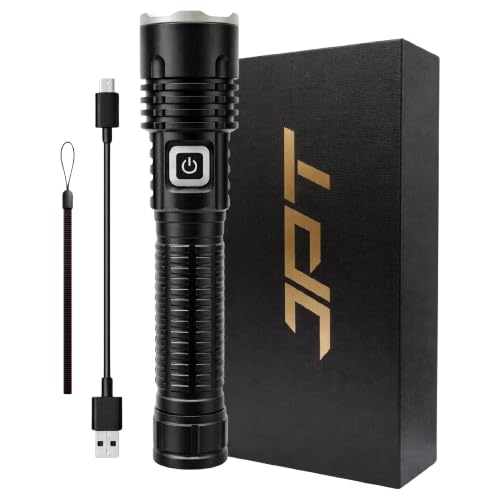 Image of JPT Heavy-Duty K16 Rechargable Portable Super LED Flashlight /Search Light | Full Aluminium Body | 3 Lightning Modes | Telescopic Zoom | 4800mAh Li-ion 4Hrs Backup | for Trekking, Camping, Emergency