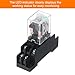 MECCANIXITY 6 Set DC12V Electromagnetic Power Relay 8-Pin AC/DC DPDT 2NO+2NC Relay Coil with Socket Base for Industrial, Home Appliances and DIN Rail System with LED Indicator
