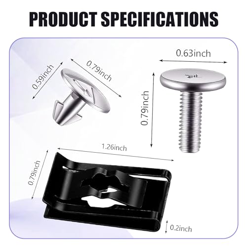 Image of 14 Pack Car Engine Cover Pin Accessories, Durable Metal Vehicle Fastener Replacement Parts, Installation Tool #OEM 90674-TY2-A01 90105-TBA-A00 Compatible with Honda Accord Civic CR-V (Silver)