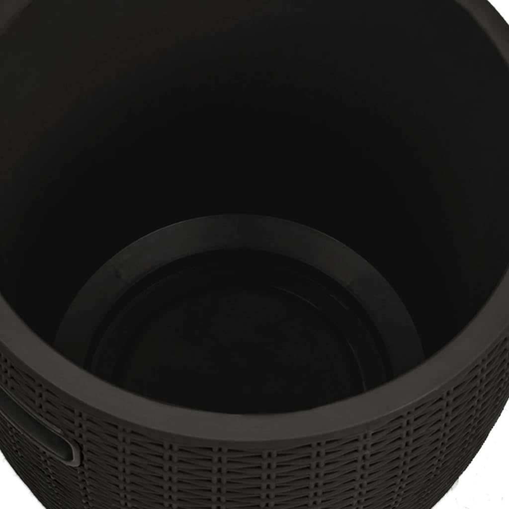 vidaXL Caja de almacenaje de jardín 4 en 1 Polipropileno Negro, Caja de almacenaje para Exterior, baúl de almacenaje, baúl para Cojines