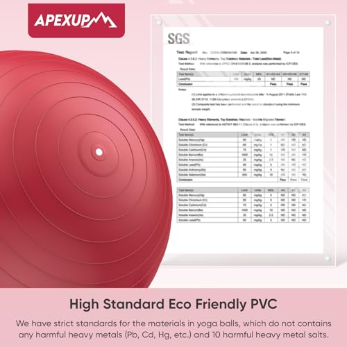 image for APEXUP Yoga Ball Exercise Ball Anti Slip Heavy Duty for Fitness, Balan