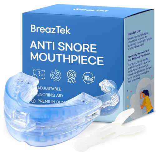 Anti Snoring Devices Mouthpiece: Snoring Aids for Men Women - Adjustable Snore Stopper for Travel & Home Use (Blue)