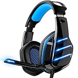 Gaming Headset for PS4 PS5 Xbox One PC Switch Laptop with 7.1 Surround Sound, Headphones with Noise Canceling Microphone