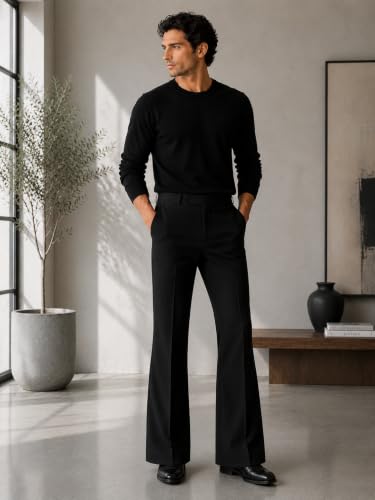Image of Men Formal Pant Bellbottom | Premium Japanese Fabric, Bell Bottom Bootcut Fit, Smart Casual & Formal Wear