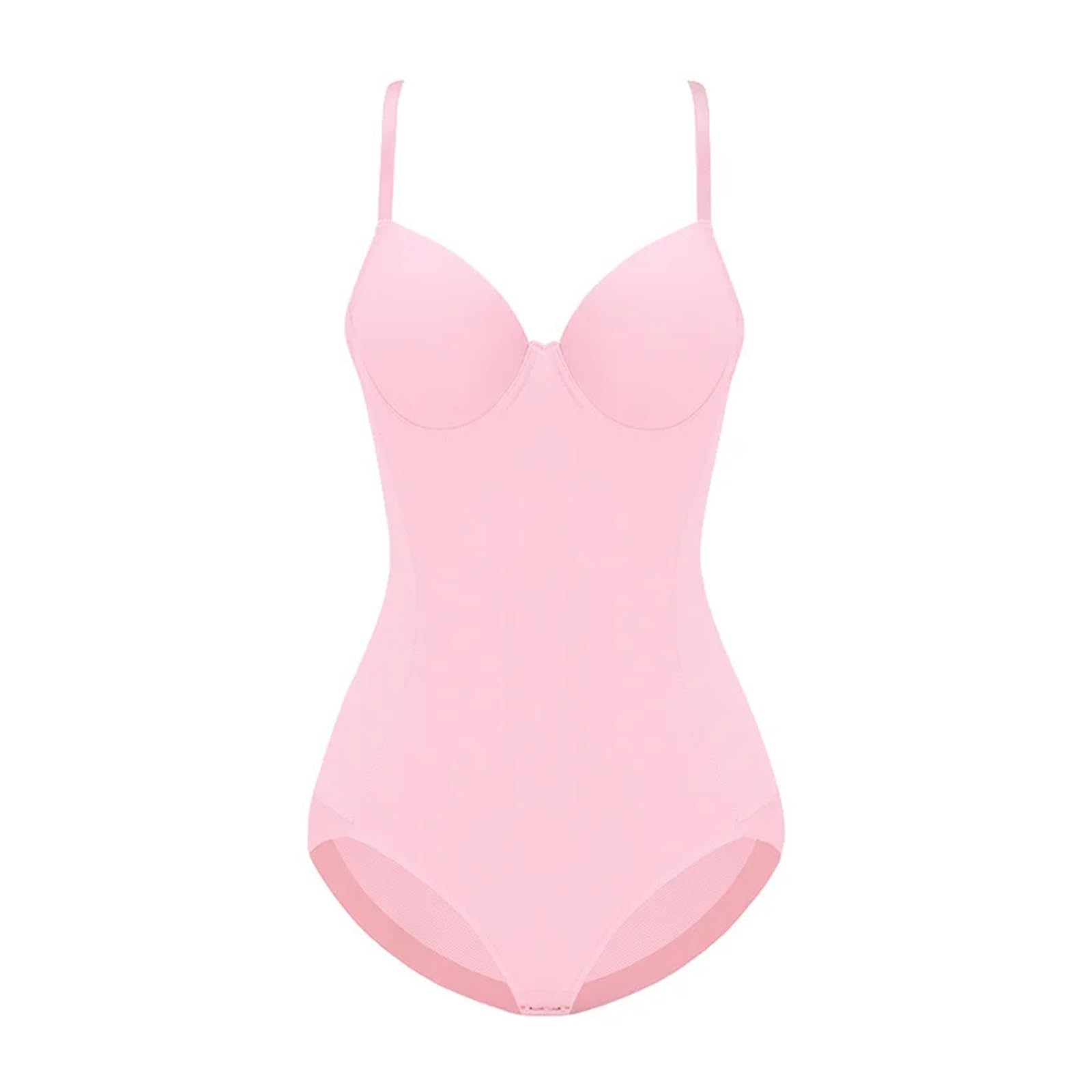 HYFEUOKF Women'S Shapewear Slimming Underwear Bodysuits Shapewear Women Body Shapewear Push Up Underwire Waist Trainer For Women(Pink,L)
