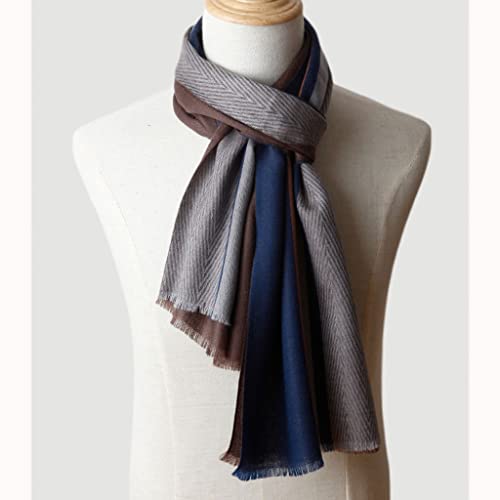 Scarf Korean Autumn And Winter Atmosphere, Warm, Soft, Niche Retro Cashmere Plaid Scarf, Long Section Shawl Men (Color : C, Size : 32 * 190Cm) #TOP2