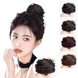 Sheepyo お団子 ウィッグ 100%人毛 シュシュ コーム式 おだんごウィッグ つけ毛 お団子 つけげ 付け毛 付け髪 ポイントウィッグ シニヨン 和装 七五三 成人式 結婚式 おしゃれ 人気 レディース (ブラックブラウン, 直)