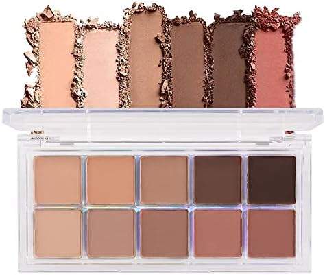 BINGBRUSH 10 Colors Brown Eyeshadow Pallet, Warm Toned High Pigmented Matte Eyeshadow, Natural Neutral Eyeshadow Ultimate Makeup Palette, Vibrant Make Up Pallets Kit