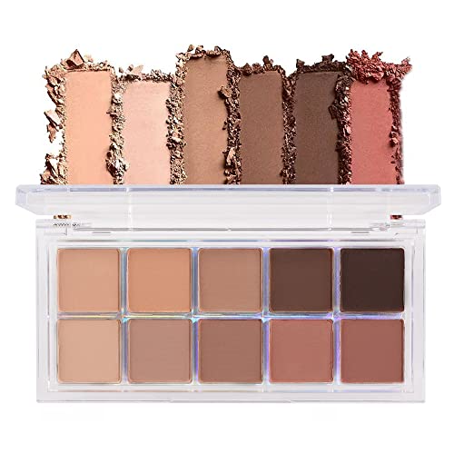 Bingbrush 10 Colors Brown Eyeshadow Pallet, Warm Toned High Pigmented Matte Eyeshadow, Natural Neutral Eyeshadow Ultimate Makeup Palette, Vibrant Make Up Pallets Kit #TOP22