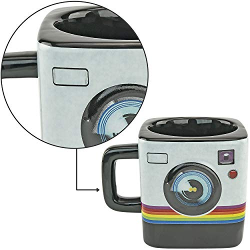 Taza cerámica con diseño cámara 9oz negro miniatura 3