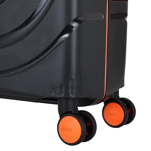 American Tourister Circurity+ 68 CM 8 Wheel with 3 Point TSA Lock Trolley Bag for Travel | Small Polypropelene Suitcase with TSA Lock, Double Wheels & Flexi Packing Straps for Men & Women - Black 11