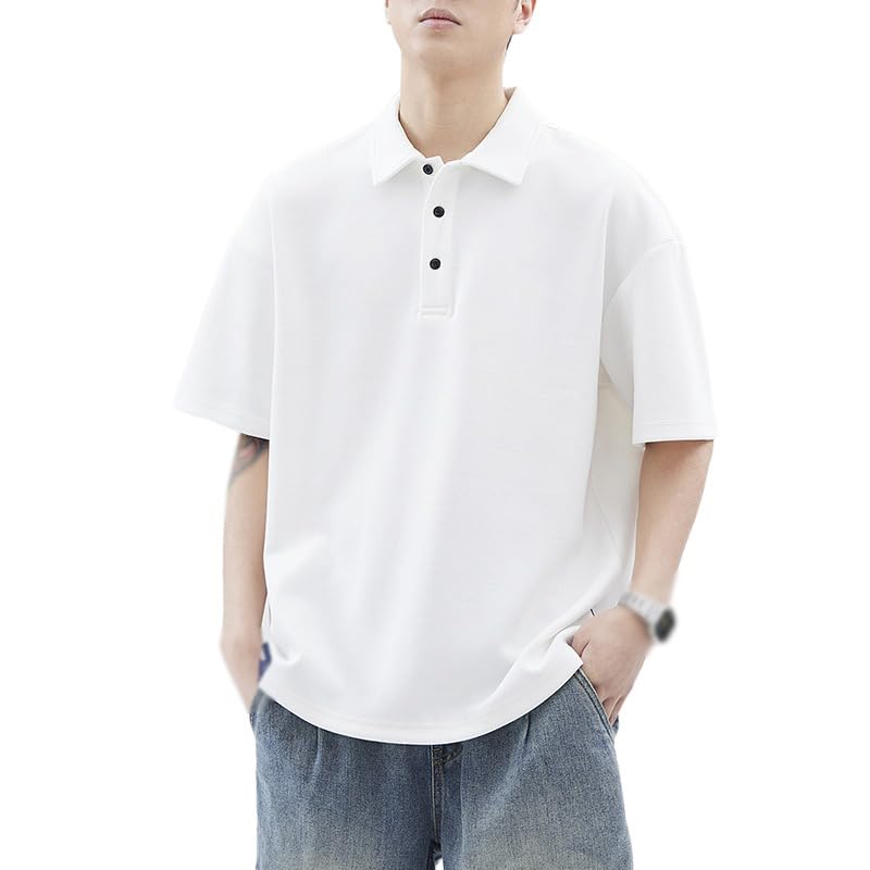 Polo homme manche courte pour terrasses d'été et vacances coupe ample
