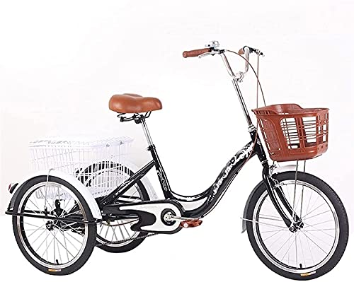 Triciclo para adultos, triciclo de 3 ruedas de 20 pulgadas, velocidad única, con canasto grande para compras, recreo y viajes miniatura 1
