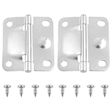 Lovelysp Cooler Stainless Steel Hinge Freezer Stainless Steel Hinge Replacement with Mounting Screws Cooler Accessories 2PCS