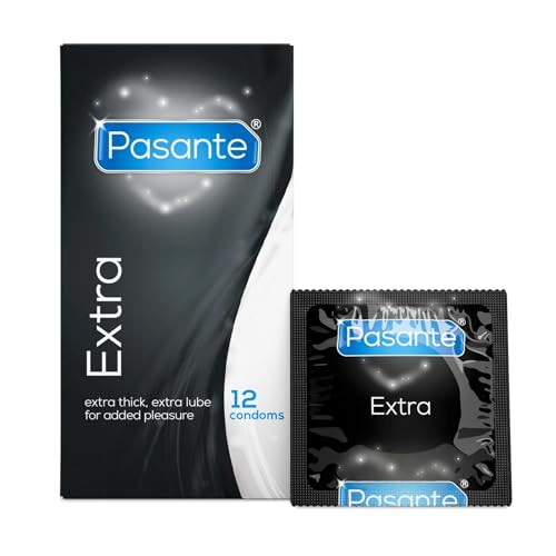 Pasante Extra Safe, extra feuchte Analkondome aus Latex - Kondome mit besonders extra dicker Wandstärke - ideal für Analverkehr, 1 x 12 Stück Pasante Extra Safe, extra feuchte Analkondome aus Latex - Kondome mit besonders extra dicker Wandstärke - ideal für Analverkehr, 1 x 12 Stück