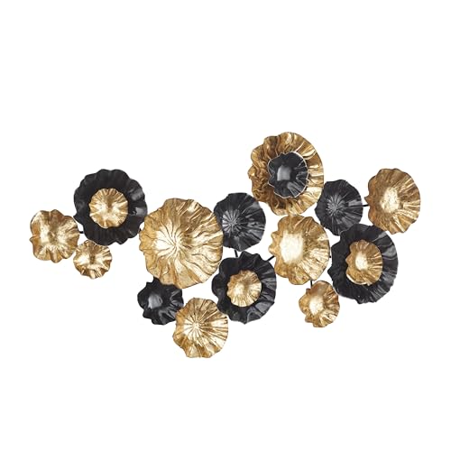 CosmoLiving by Cosmopolitan Metal Plate Home Wall Decor Wall Sculpture with Textured Pattern, Wall Art 63" x 4" x 35", Gold - Image 5