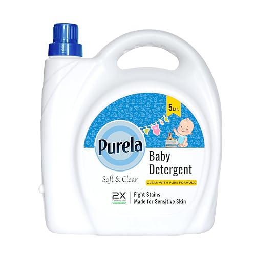 Image of Purela Baby Laundry Detergent 5L | Pediatrician-Tested, Hypoallergenic for Newborns | Stain & Odor Removal | Gentle on Sensitive Skin & Cloth Diapers