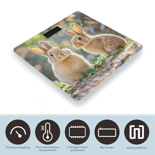 Báscula digital de baño con diseño conejos miniatura 3