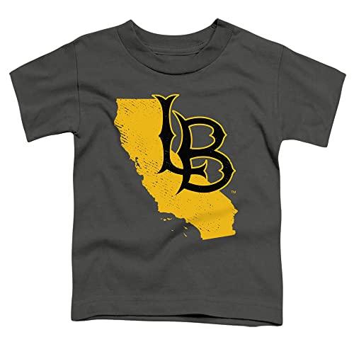 California State University, Long Beach Official State Shape Unisex Toddler T Shirt,Charcoal, 4
