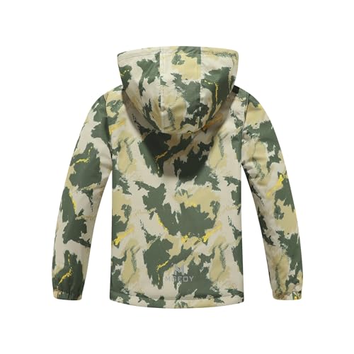 Image of MGEOY Kids Rain Jacket, Waterproof Lightweight Hooded Windbreaker for Boys Girls 4-14Y