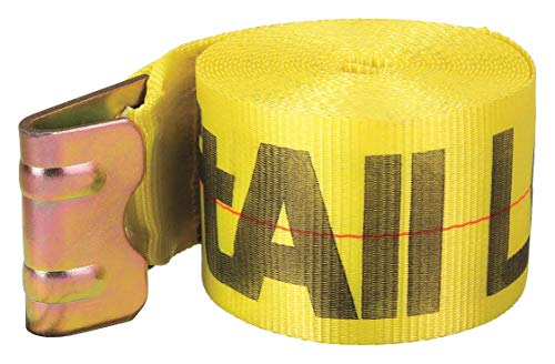 Lift-All 61201 Loadhugger Tuff-Edge Winch Strap Flat Hook, 4" Width, 27' Length