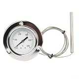 Edelstahl-Ofenthermometer, 0–500 °C, Hochtemperatur-Grill-Messgerät, Boiler, Wärmemonitor, Sonde, Toaster, Ofenleser, Holzofen, industrielle Küche, Pyrometer (Flanschtyp)