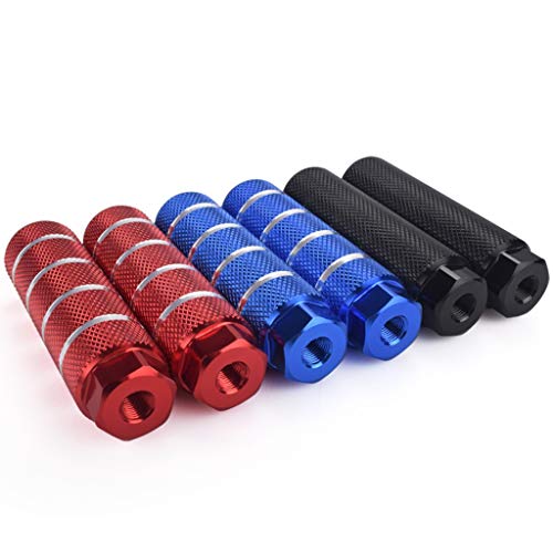 4 PCS Bike Foot Pegs, 4 inch Length Aluminum Alloy Cylinder Anti-Skid Fit 3/8 inch Axles (BLACK) - Thumbnail 5