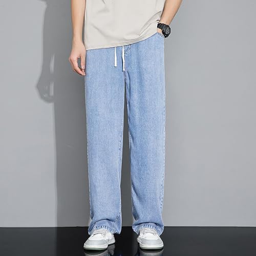 Men's Y2K Straight-Leg Jeans Baggy Casual Fashion Retro Daily Drawstring Denim Pants Street Style Harajuku Clothing3
