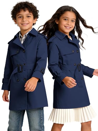 Image of Cromoncent Kids Rain Jacket, Raincoats Lightweight Waterproof Trench Coat for Boys Girls