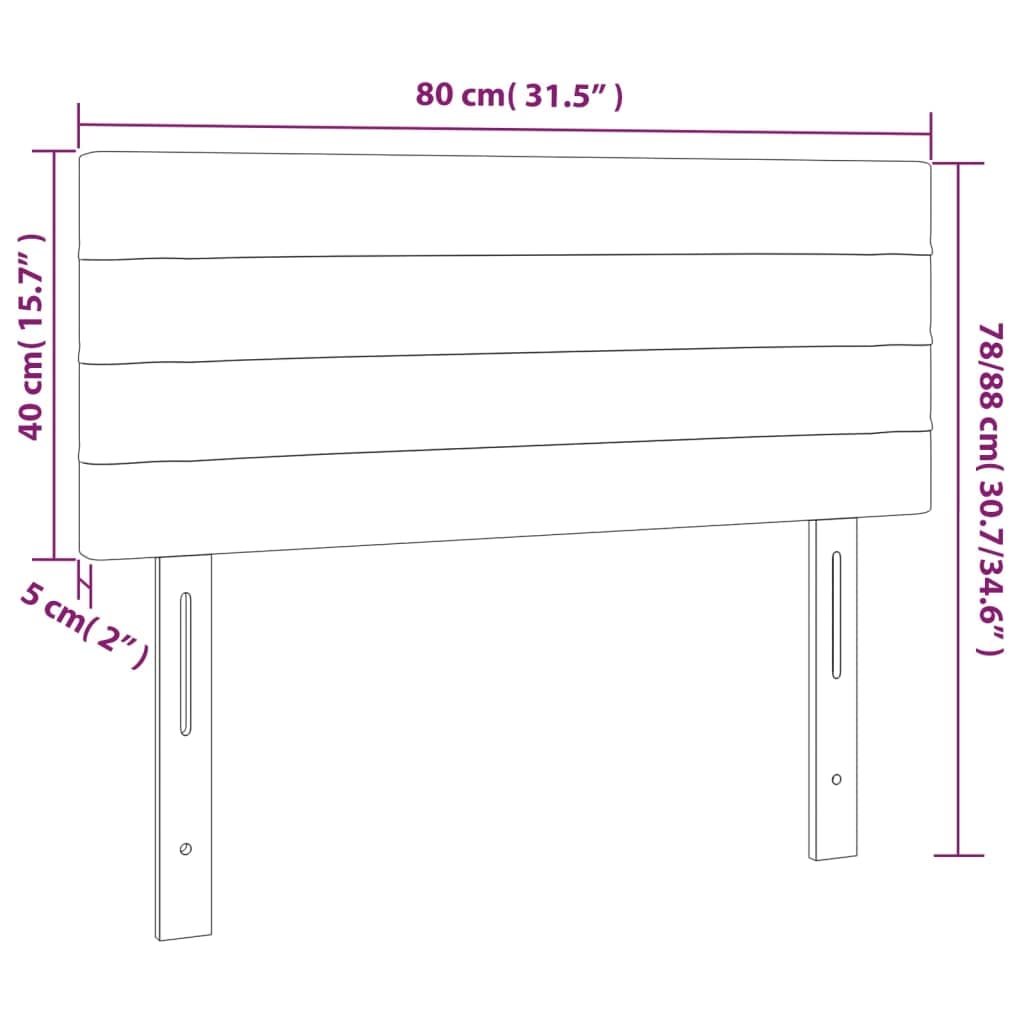 Poggiatesta da letto con LED, panna, tessuto, 80x5x78/88 cm, regolabile, con striscia LED da taglio, supporto per la schiena, USB 5V