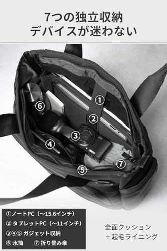 [zepirion] ビジネスバッグ ビジネストートバッグ メンズ 2WAY 自立 PCトート PCバッグ 15.6インチ対応 16ポケット 大容量 1680D高耐久 止水ファスナー 通勤 出張 キャリーオン Urban Carry