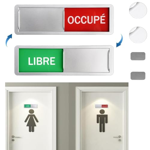 2 Cartelli Scorrevoli Per Porta Non Disturbare / Libero / Occupato - Adesivi Acrilici 10x4 Cm Per Ufficio, Toilette, WC E Camere - 4 Pezzi