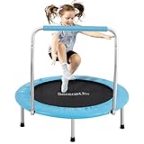 SereneLife 91/102 cm Faltbares Mini-Trampolin – Kompakt für Kinder & Erwachsene, mit Schaumstoffgriff, für drinnen & Garten, max. Belastung 68/100 kg