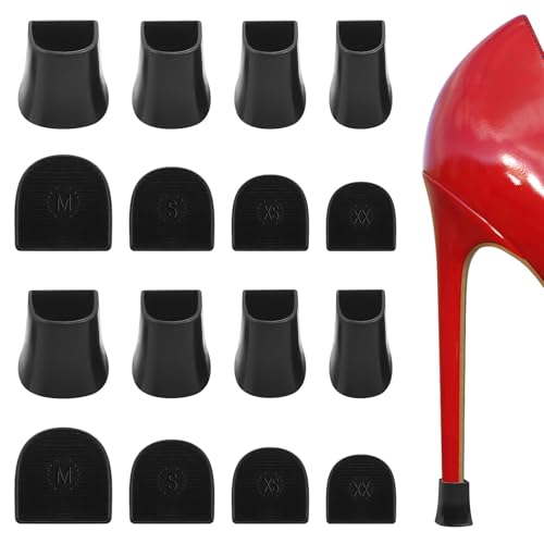 Image of 8 Pairs Heels Cap for High Heels 4 Sizes(XX,XS,S,M), Non-Slip Heel Cap Highs Heel Protectors Tip Covers, Heel Covers for High Heels Shoes