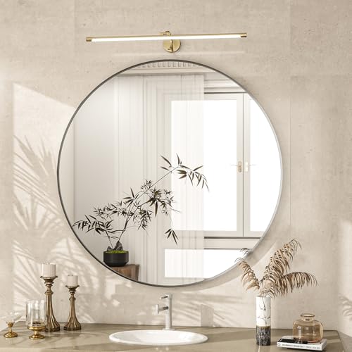 ZENOMIRRIS Round Mirror Wall Mounted Mirror - 24" Circle Mirror