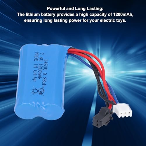 Batería De Litio 7.4V 1200mAh 5C Con Conector SM Negro – Recargable Para Coches RC, Aviones Y Juguetes Eléctricos