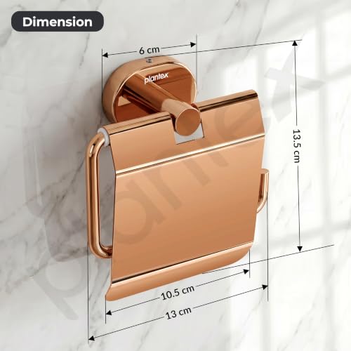 Image of Plantex J4 Stainless Steel Toilet Paper Holder for Bathroom /Tissue Holder for Washroom /Toilet roll Holder for Wall Mounted /Bathroom Accessories (PVD Rose Gold Finish) Onix
