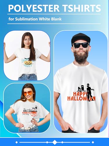 10 Pack Adult White Sublimation Shirts Polyester Crew Neck Short Sleeve T-Shirts DIY Blank Tshirts for Summer4